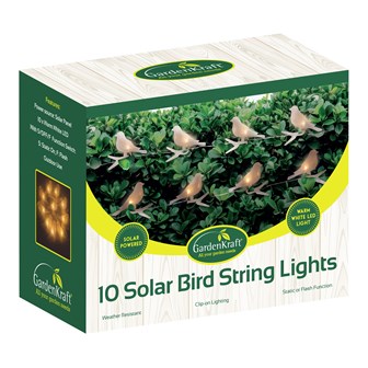 10pcs Solar Acrylic Birds String Lights