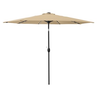 2.7M 32 SolarLED Parasol W/8 Ribs-Beige 4249C