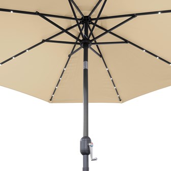 2.7M 32 SolarLED Parasol W/8 Ribs-Beige 4249C