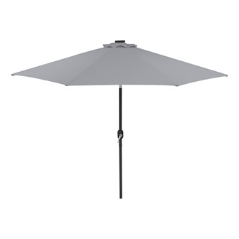 2.7M 32 SolarLED Parasol W/8 Ribs-Grey 10C