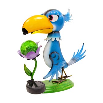 Metal Toucan with Solar LED Light
