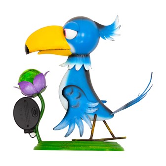 Metal Toucan with Solar LED Light