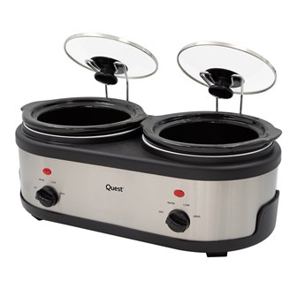 2-Pot Stainless Steel Slow Cooker Buffet Server