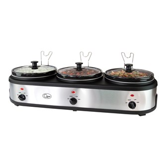 3-Pot Stainless Steel Slow Cooker Buffet Server