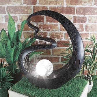 Medusa Crackle Ball Solar Light - Black