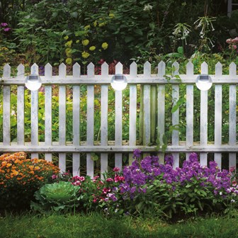 5PK Solar LED Fence Light - Silver