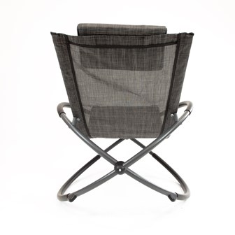 Louis Textile Rocking Lounger-Black & Grey