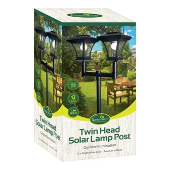 Twin Head Decorative Solar Lamp Post