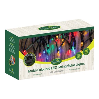 200 LED Solar String Lights - Multicolour
