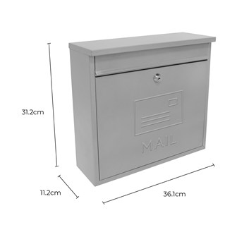 Elegance Wall Galvanised Steel Mail Box-Silver