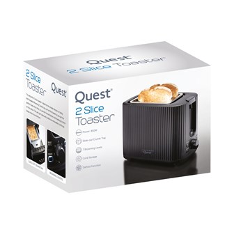 2-Slice Grooved Toaster - Black