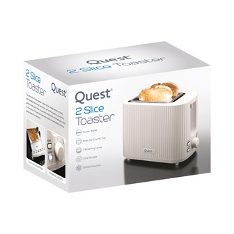 2-Slice Grooved Toaster - White