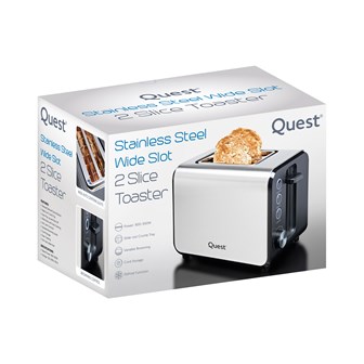 2-Slice Wide Slot Stainless Steel Toaster