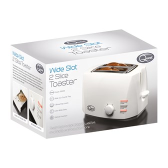 2 Slice Wide Slot Toaster - White