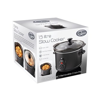 Black 1.5 Ltr Slow Cooker - 120W