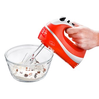 Professional Hand Mixer - Red/Silver