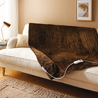 Bauer Luxury Soft Touch Heated Throw- Brown