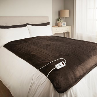 Bauer Luxury Soft Touch Heated Throw- Brown