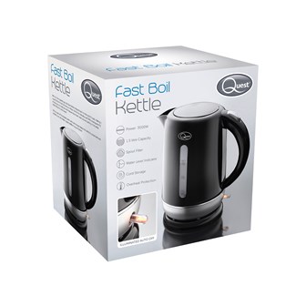 1.5L Fast Boil Kettle Black and Silver