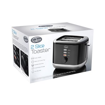 2 Slice Toaster Black and Silver