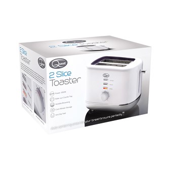 2 Slice Toaster White and Silver