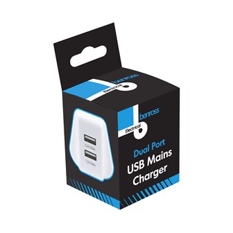 2 Port USB Mains Charger plug