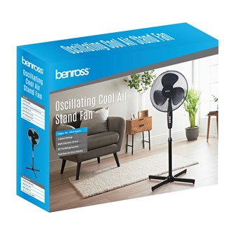 16" Oscillating Stand Fan - Black