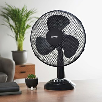12" Desk Fan - Black