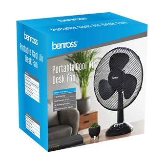 12" Desk Fan - Black