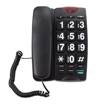 Jumbo Button Telephone & LED Light  - Black