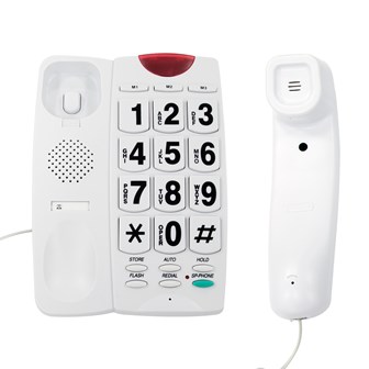 Jumbo Button Telephone & LED Light  - White