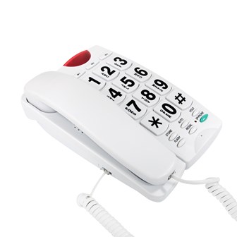 Jumbo Button Telephone & LED Light  - White