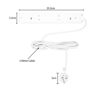 6 Way 2M Extension Lead - 13A