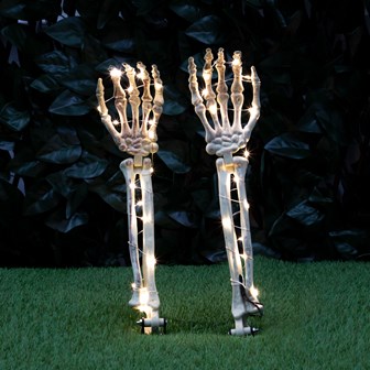 2 pk Lighted Skeleton Arm Stakes