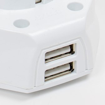 1 Way European Travel Adaptor with USB A/A