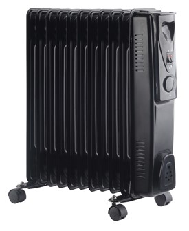 11 Fin Oil Filled Radiator - 2500w Black