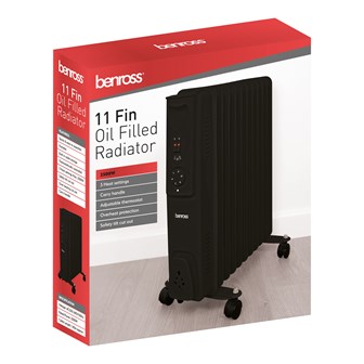 11 Fin Oil Filled Radiator - 2500w Black