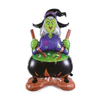 Halloween Witch and Cauldron Balloon