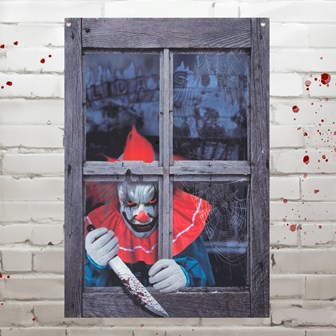 Creepy Clown Window Backdrop