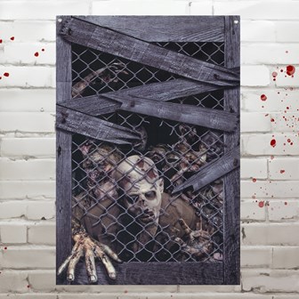 Creepy Zombie Window Backdrop