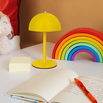 18cm Metal Mushroom Table Lamp - Yellow