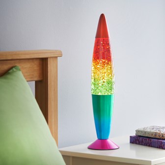 16" Rainbow Glitter Lamp