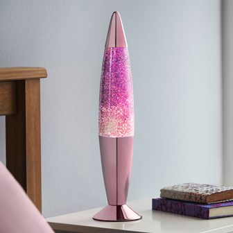 16" Purple Glitter Lamp - Purple Chrome Effect