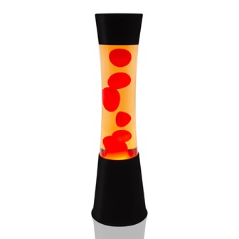 16" Lava Lamp Tower-Orange Liquid, Red Wax