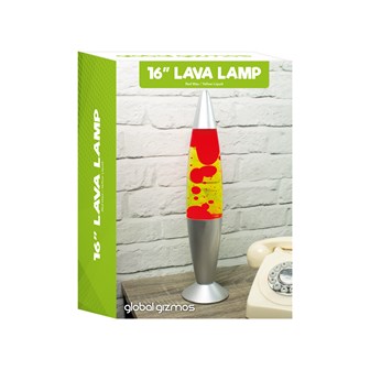 16" Lava Lamp-Yellow Liquid & Red Wax