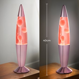 16" Lava Lamp - Pink Lava /Rose Gold Chrome Effect