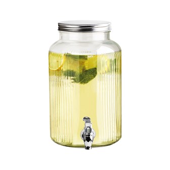 5.5L Glass Jar Dispenser W/ Tap & Screw on Lid