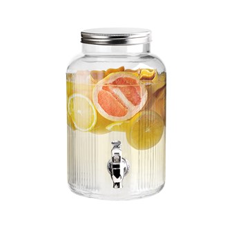 5.5L Glass Jar Dispenser W/ Tap & Screw on Lid