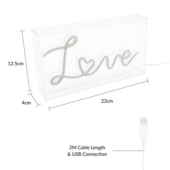 LOVE Acrylic Box Neon Light