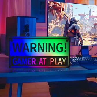 Warning Gamer at Play LED Light